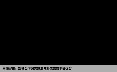 网海寻缘：剖析当下网恋热潮与婚恋交友平台优劣