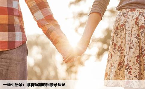 一语引纷争：即将婚期的相亲矛盾记